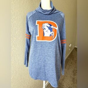 Nike NFL Denver Broncos Throwback Logo Long Sleeve Cowl Neck Pullover - small